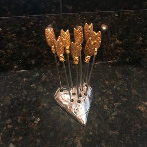 Michael Aram heart stand & cocktail picks